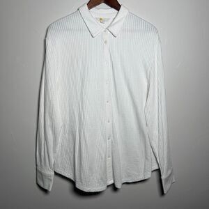 Boden White Long Sleeve Button Cotton Shirt Women's Size 14 *SPOTS*